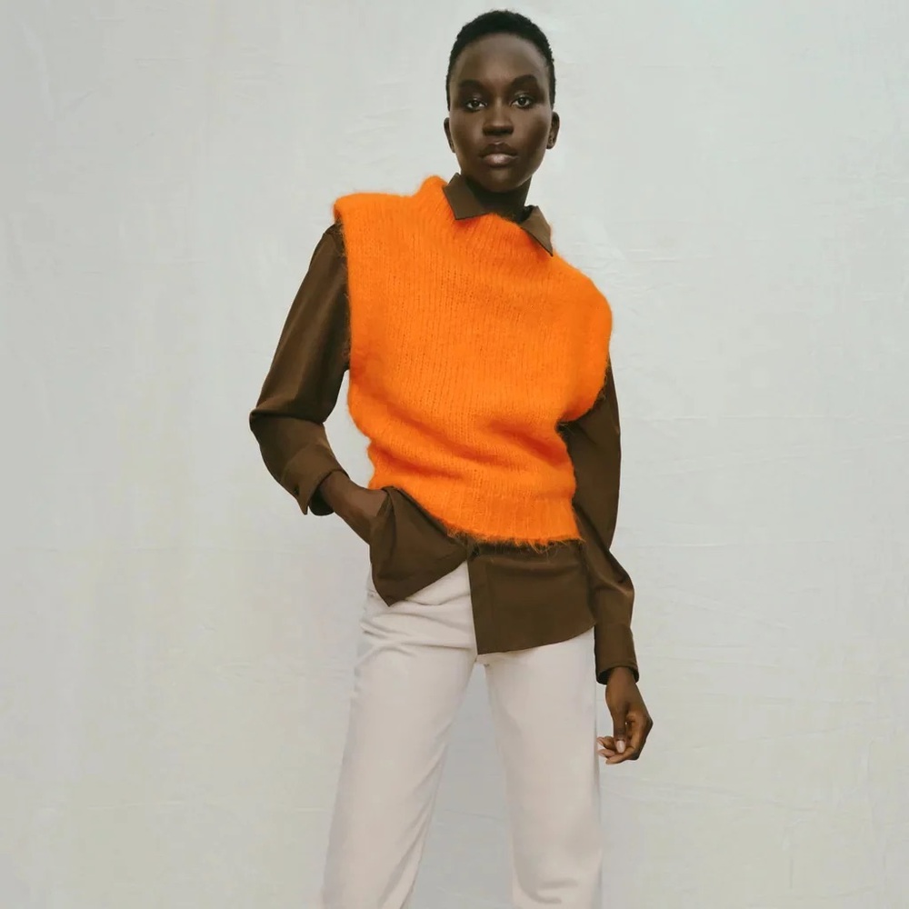 Zara wool and alpaca blend knit vest